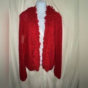 CATO Red Nub Knit Women's Cardigan Sweater NWOT